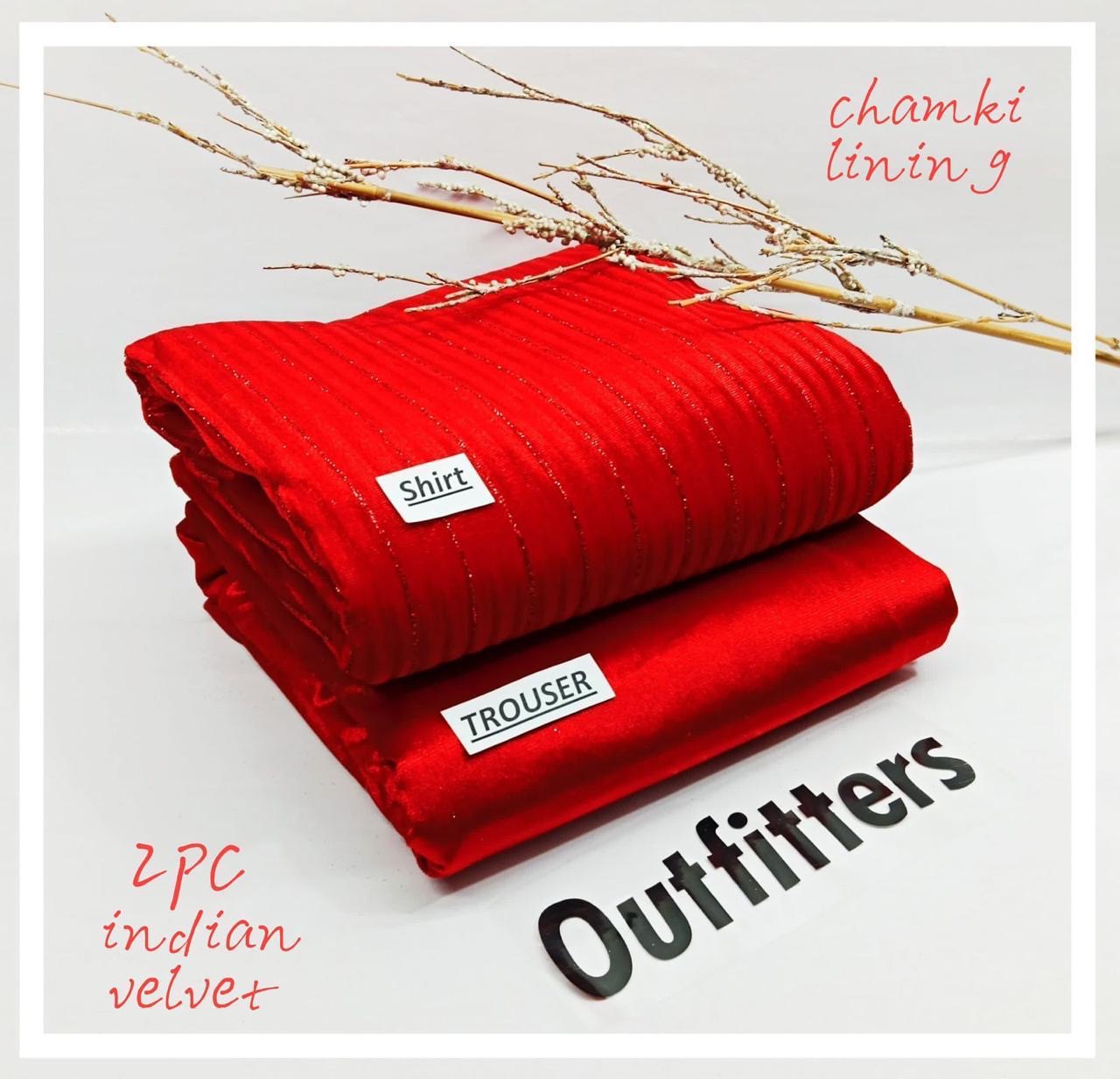 Lurex Velvet 2pc (Red)