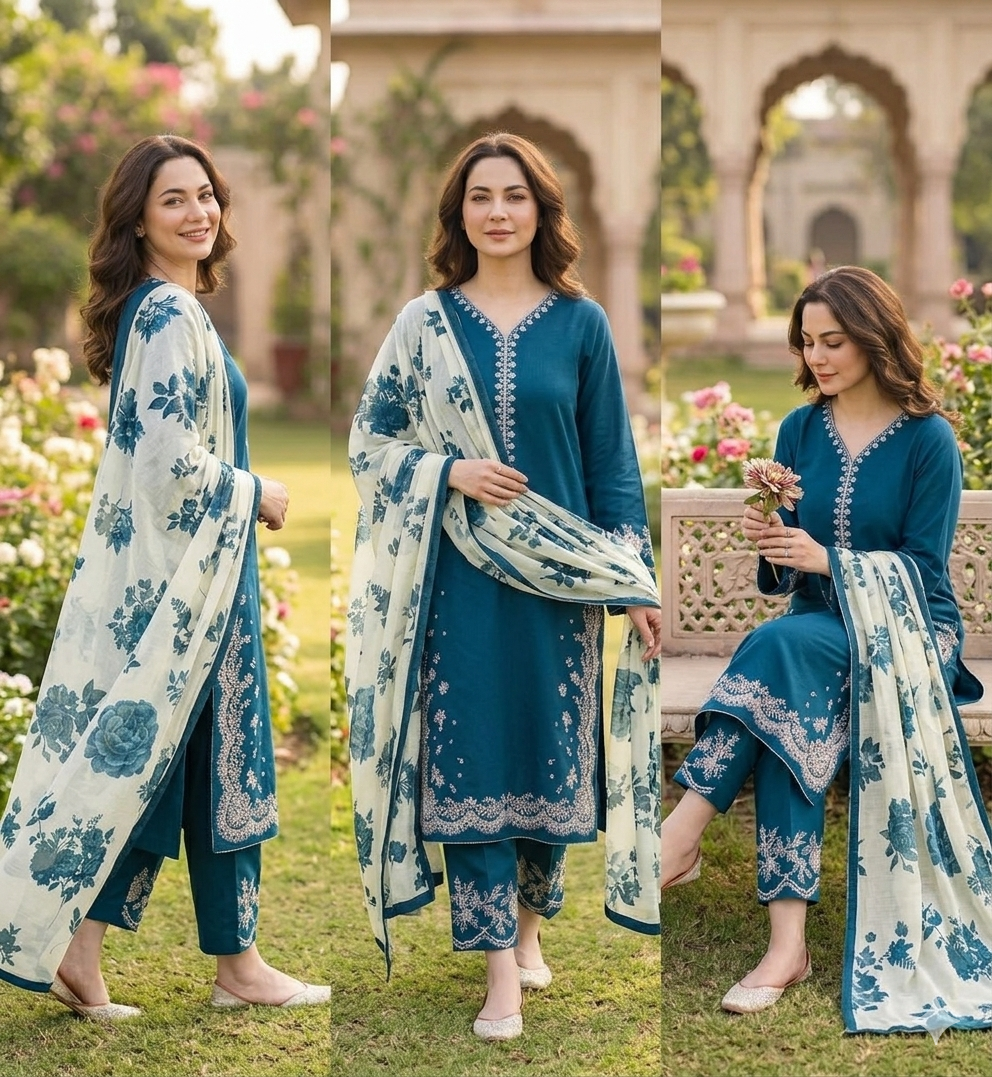 COCO By ZS | Heavy Embroidered Lawn Unstiched 3pc | SL-5506