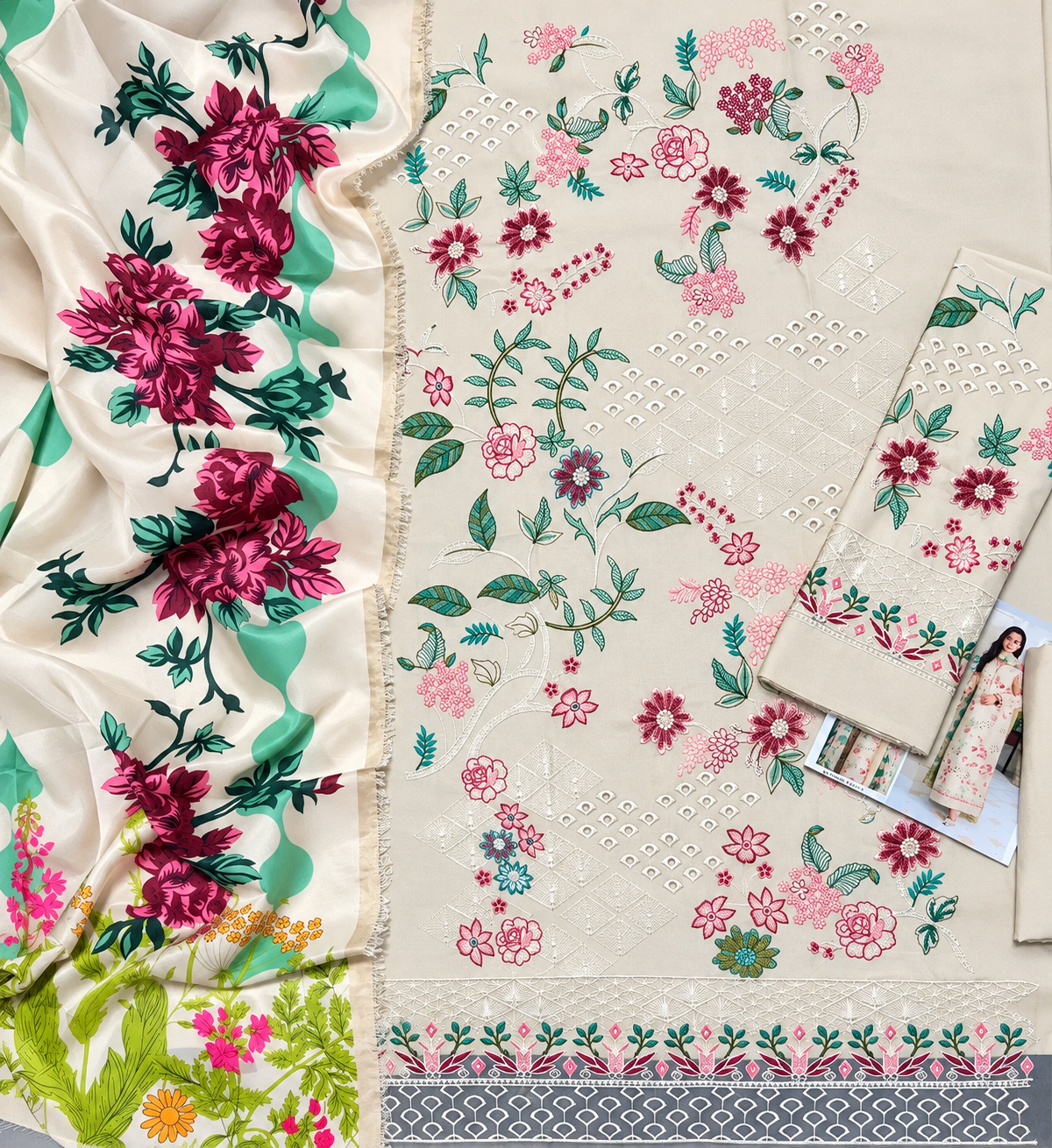 JIA | MARYAM & MARYA | DHANAK EMBROIDERED 3pc | SL-450