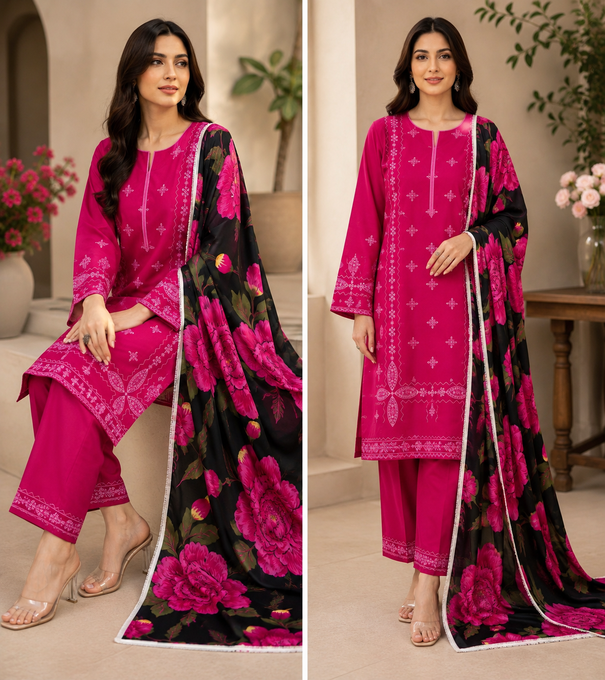 IZNIK | LUXURY EMBROIDERED DHANAK UNSTICHED 3pc | SL-1051