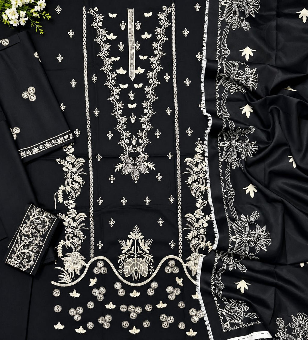 IZEL | LUXURY EMBROIDERED DHANAK UNSTICHED 3pc | SL1043