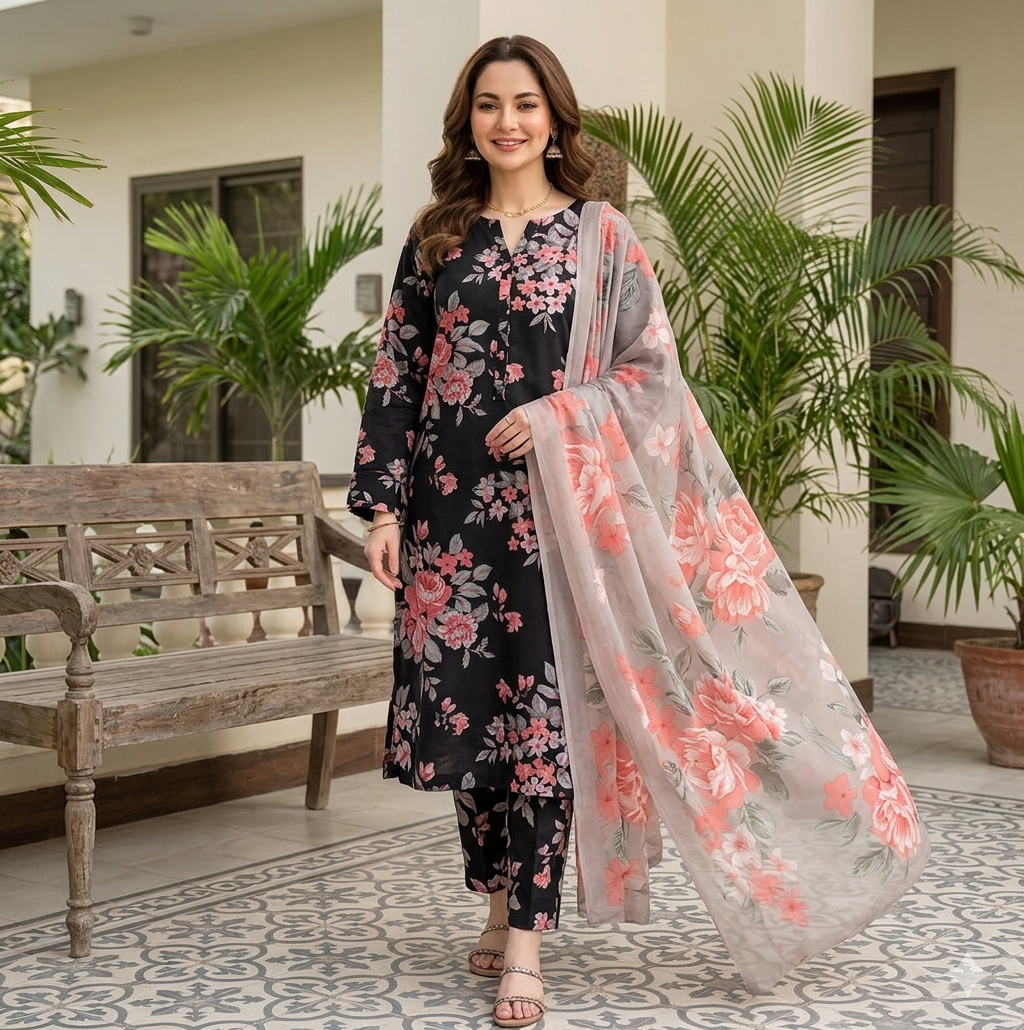IZNIK | Digital Printed Lawn 3pc | SL338