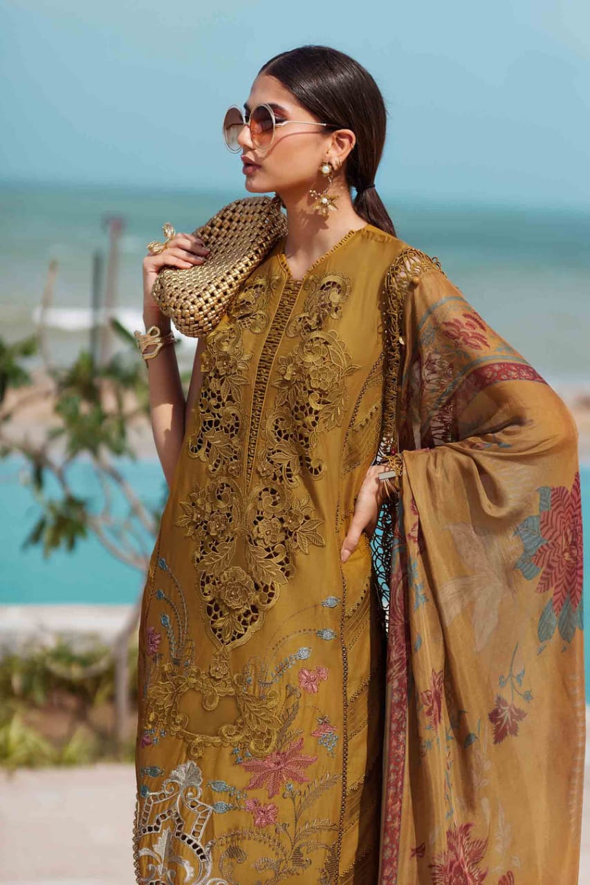 MARIA B-HEAVY EMBROIDERED BORING LAWN 3pc (SL-1955)