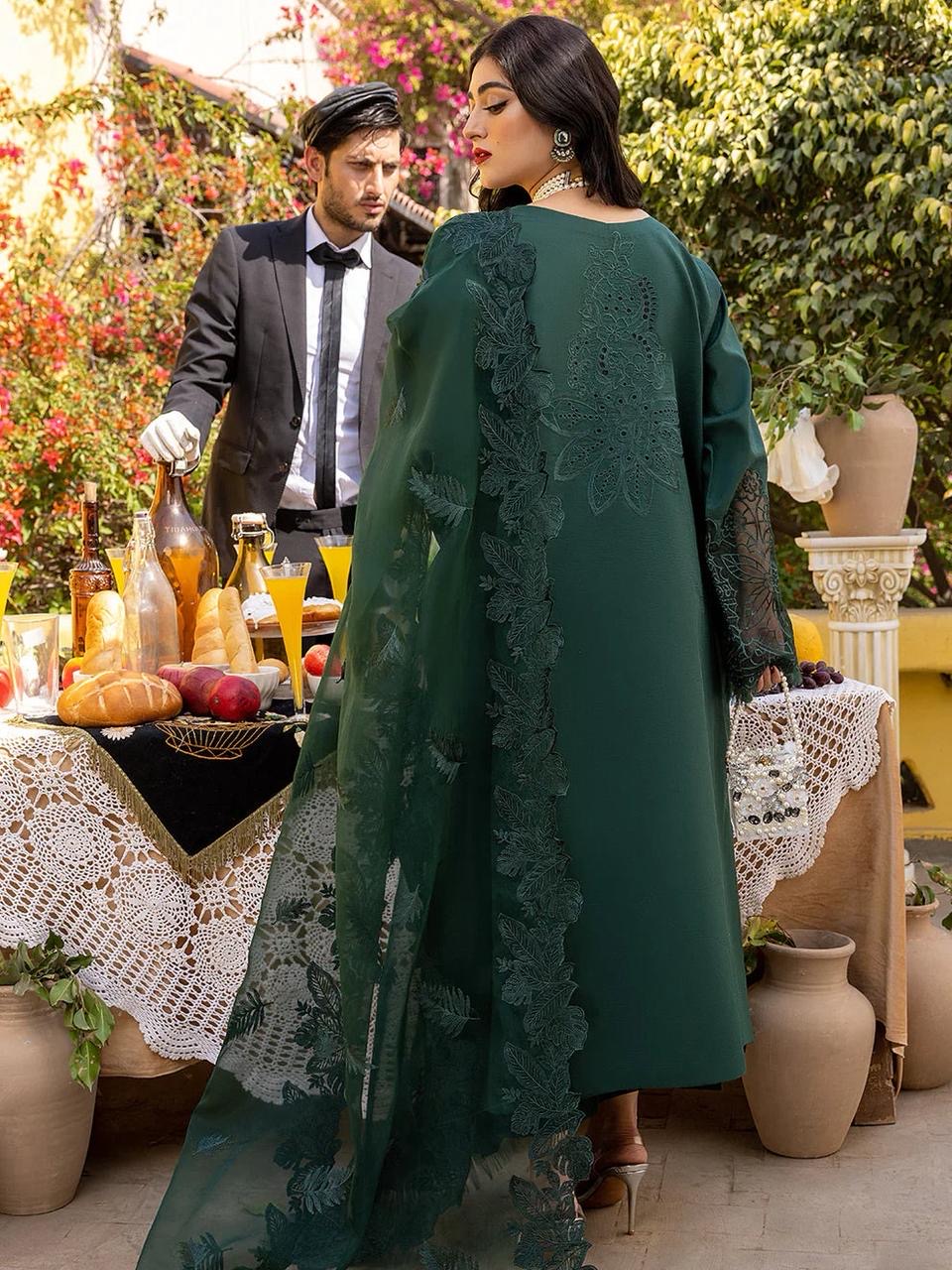 BIN ILYAS | LUXURY EMBROIDERED LASER WORK 3pc | SL-835