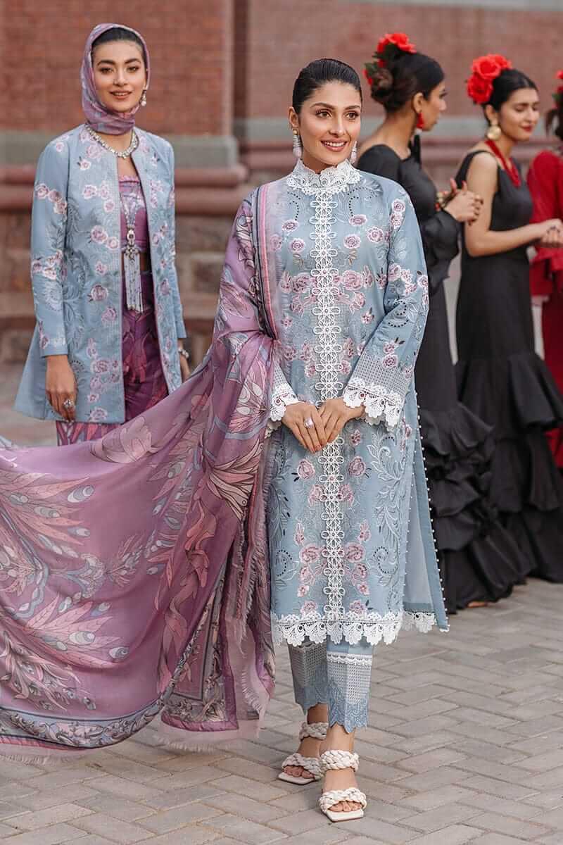 CAROLINA-MUSHQ-EMBROIDERED LAWN UNSTICHED 3pc (SL-5155)