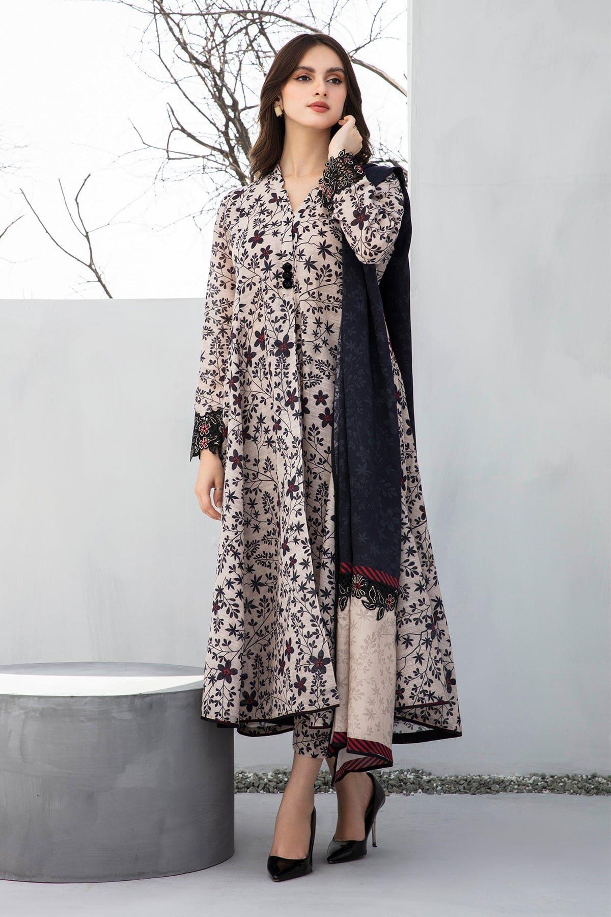 IZNIK PRINTED EMBROIDERED LAWN 3pc (SL1278)