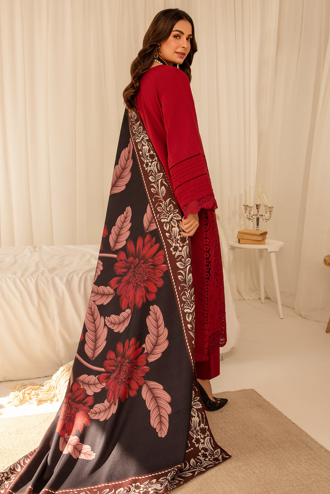 MAHAY HEAVY EMBROIDERED DHANAK UNSTICHED 3pc (SL-8362)