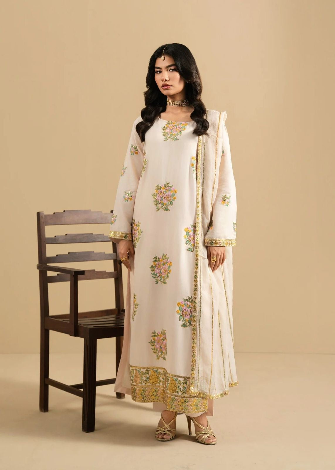 NUREH | LUXURY EMBROIDERED DHANAK UNSTITCHED 3pc | SL-1208