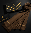 J. PREMIUM WOOL SHAWL | SL-641 | Dark Brown
