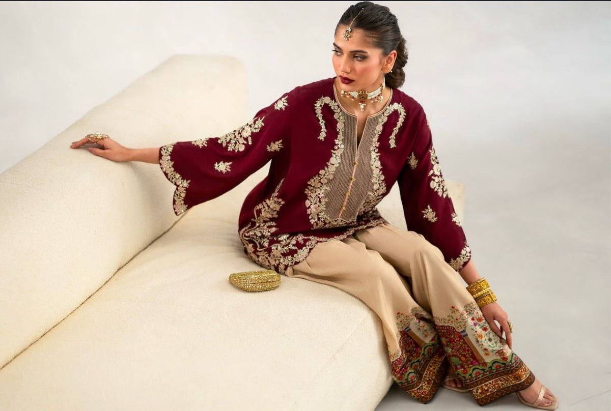 ETHNIC | FESTIVE EMBROIDERED SILK 2pc | SL-1244