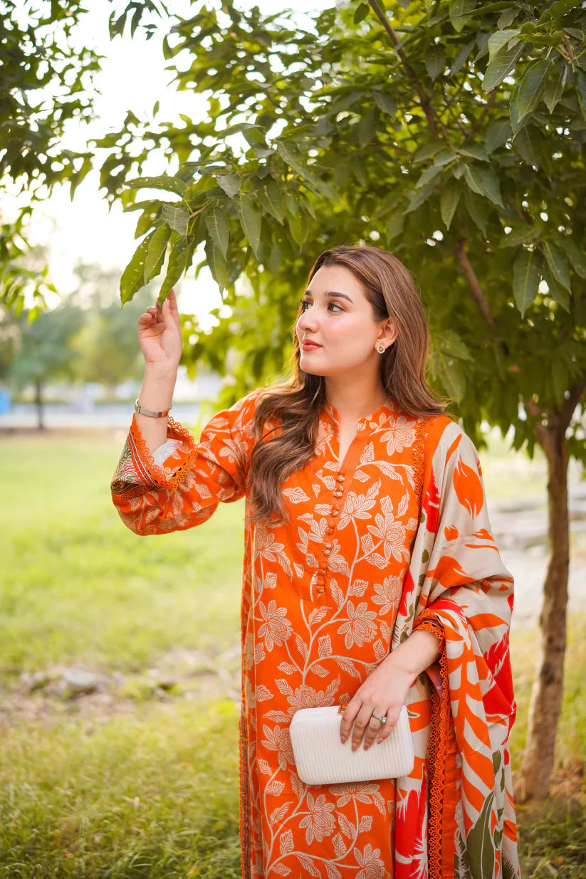 AINA BY ANEELA’S | Printed Embroidered Lawn 3pc | SL-702