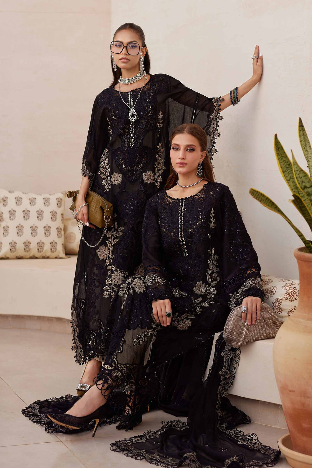 Maria B Luxury Boring Embroidered Lawn Unstiched 3pc (SL-1255)
