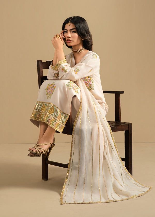 NUREH | LUXURY EMBROIDERED DHANAK UNSTITCHED 3pc | SL-1208