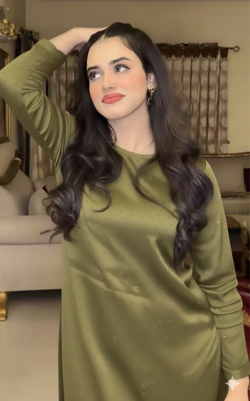 Luxury Sheesha Silk unstiched 2pc (Army Green) SL-1964