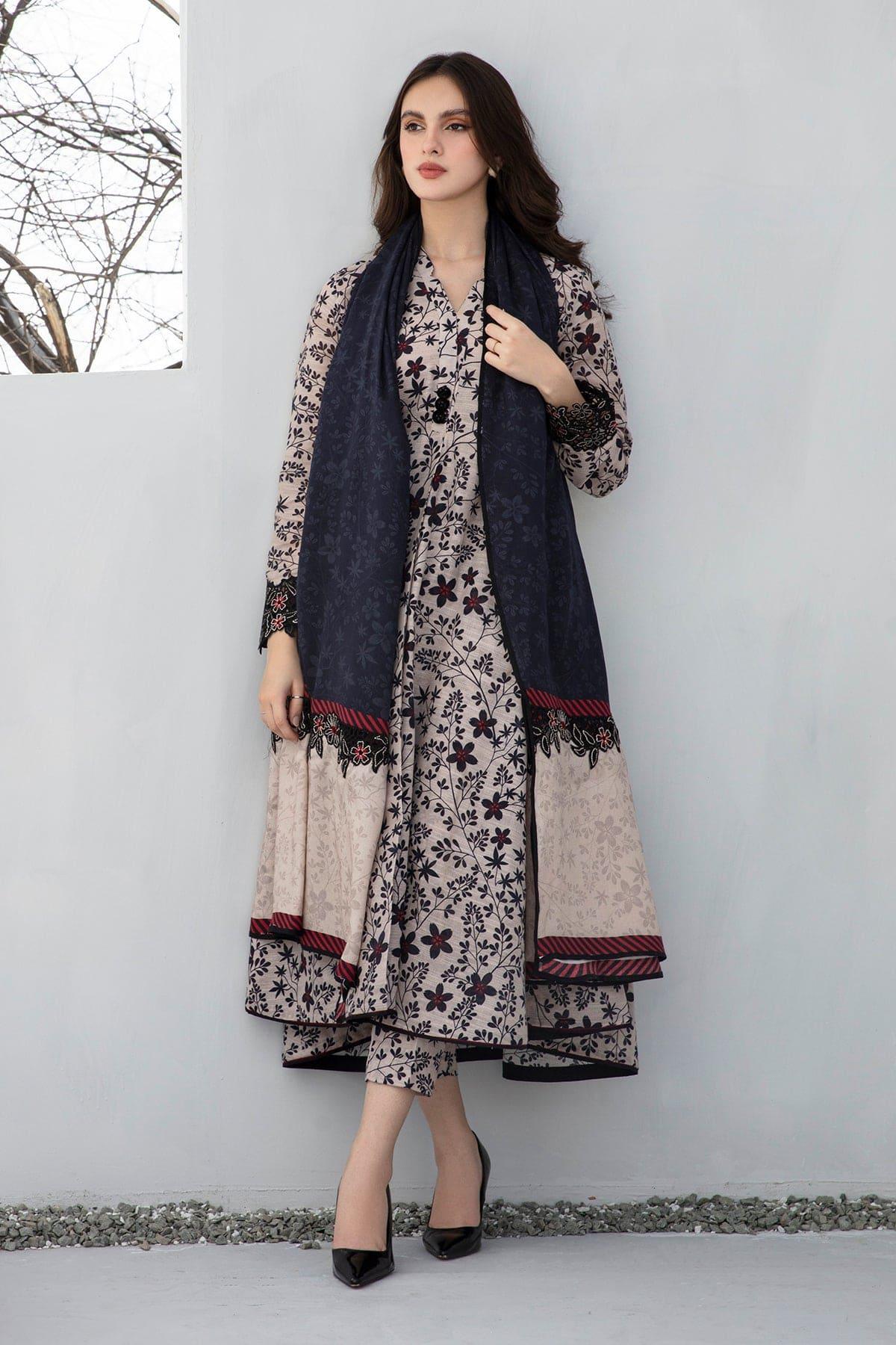 IZNIK PRINTED EMBROIDERED LAWN 3pc (SL1278)