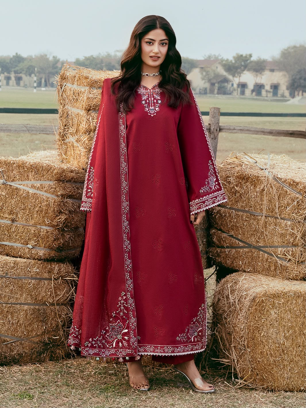 RAYA | IZEL | EMBROIDERED DHANAK UNSTITCHED 3pc | SL-2699
