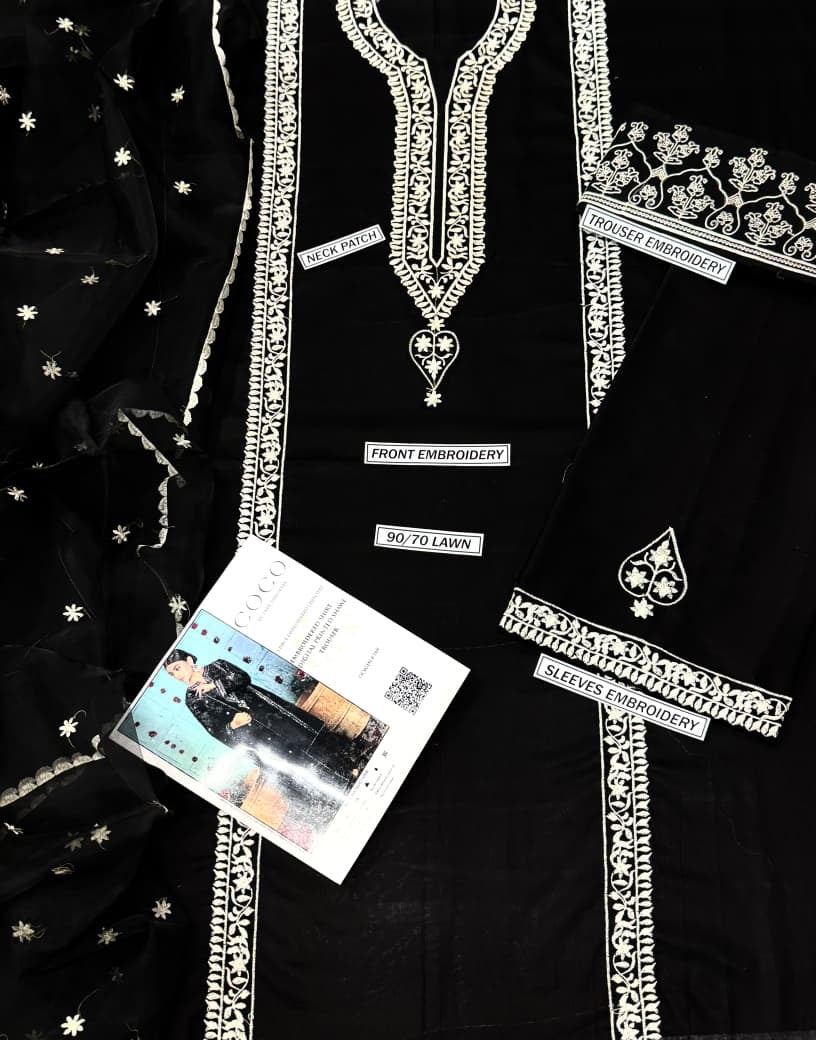 COCO BY ZARA SHAH JAHAN LUXURY EMBROIDERED LAWN 3pc (SL-431)