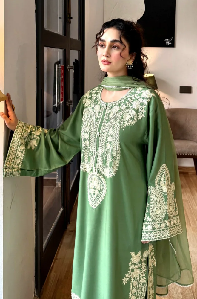 SAGE-Batik EMBROIDERED 3pc (SL-1220)