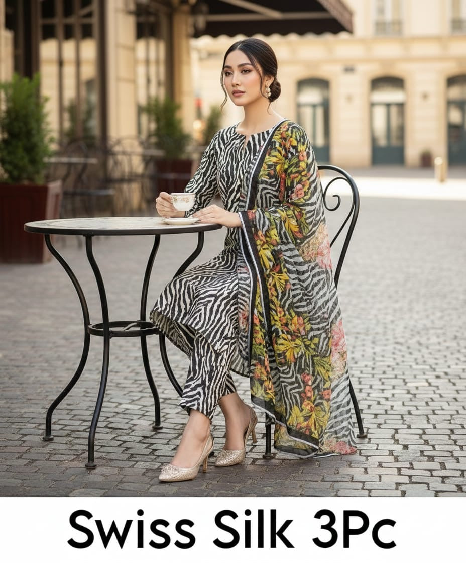 Swiss Lawn Printed 3pc