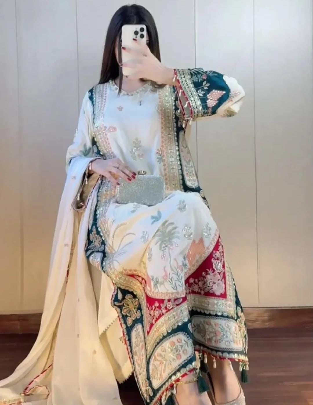 ETHNIC | FESTIVE SILK EMBROIDERED 3pc | SL-1233