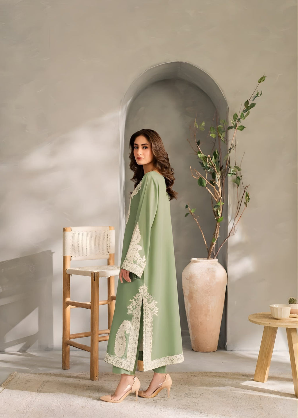 SAGE-Batik EMBROIDERED 3pc (SL-1220)