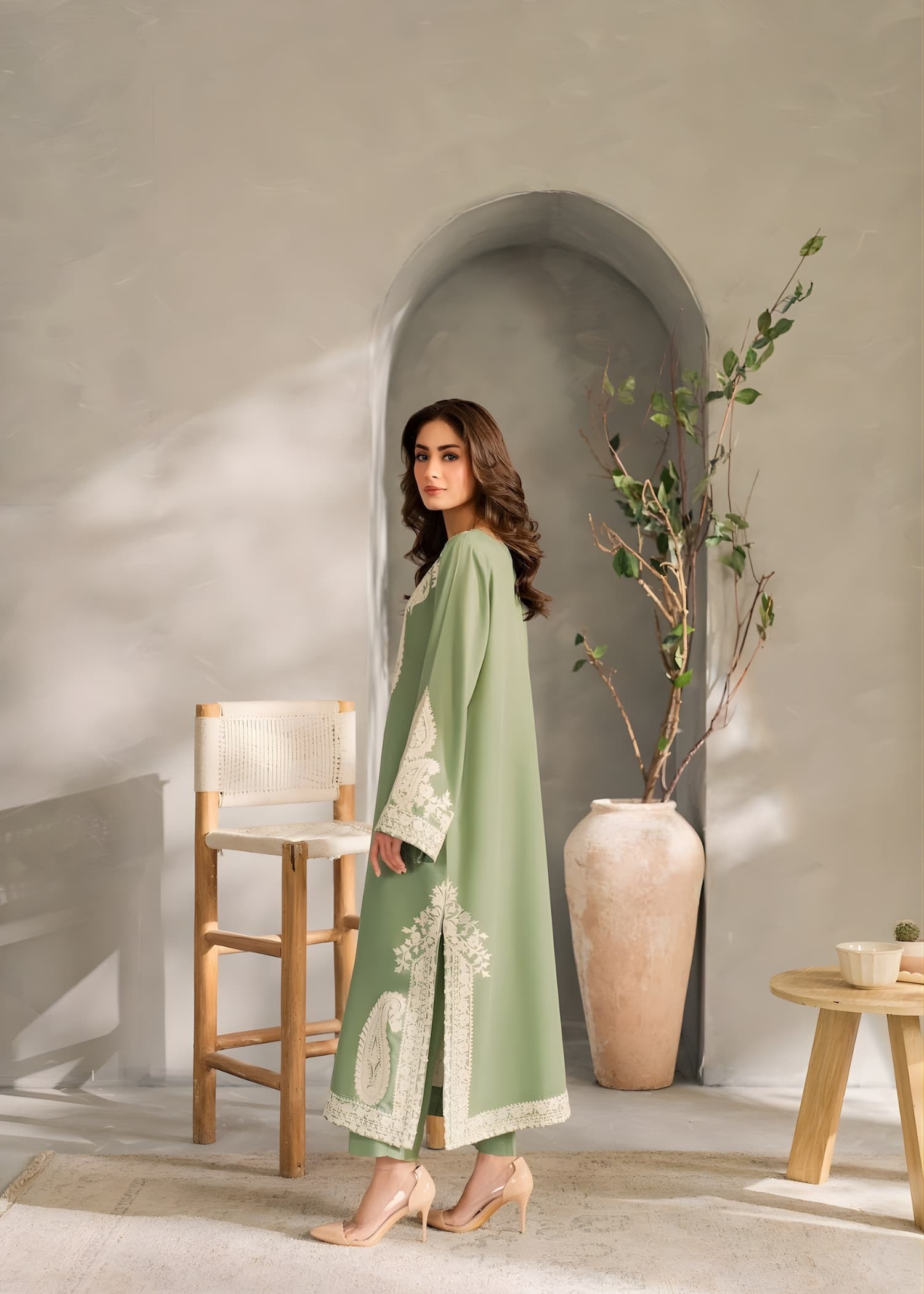 SAGE-Batik EMBROIDERED 3pc (SL-1220)