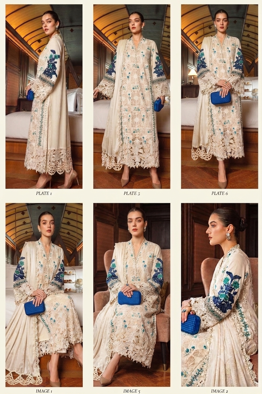 MARIA B | LUXURY | EMBROIDERED LASER WORK 3pc | SL-5450