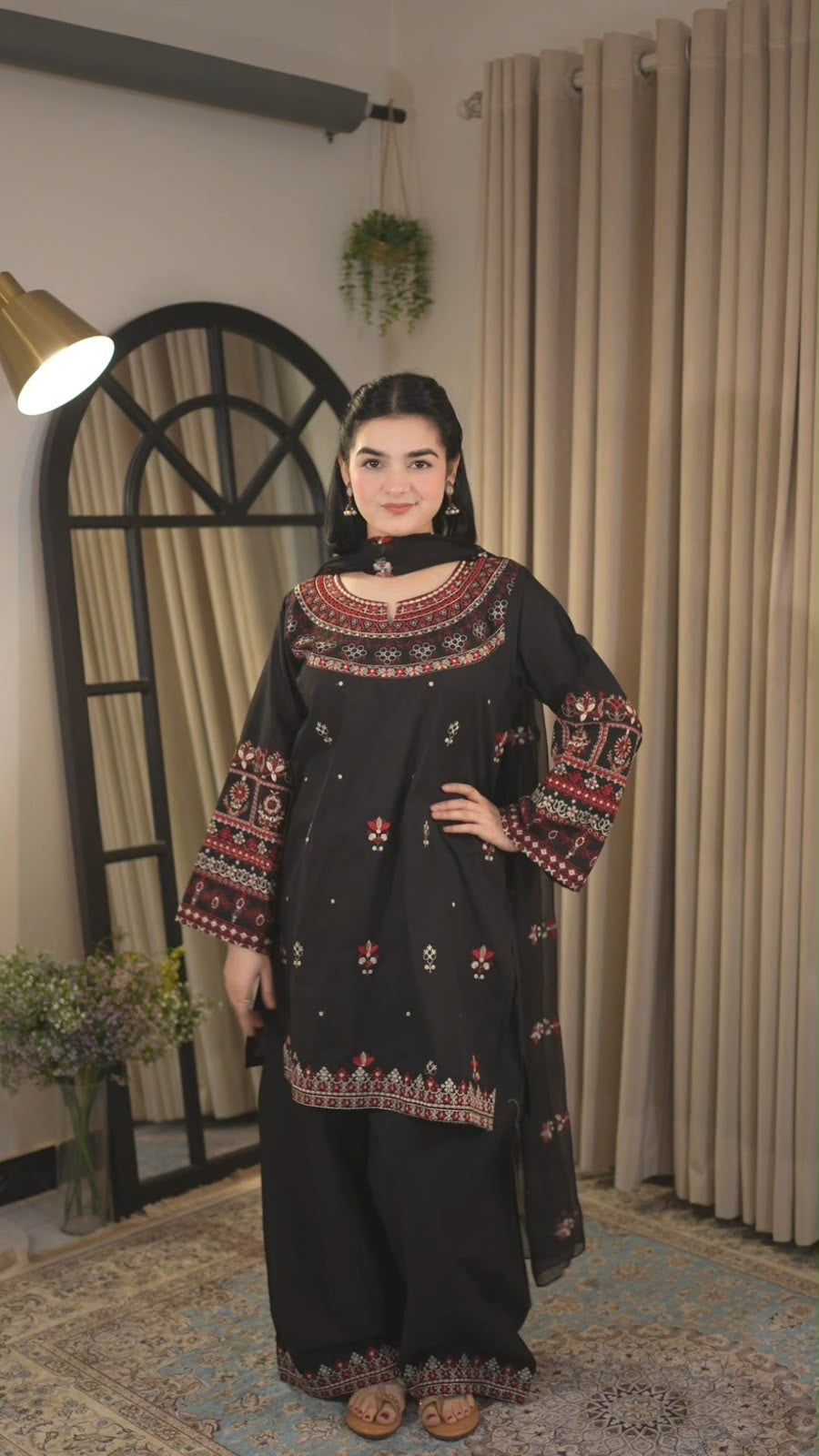 NOIR | EMBROIDERED DHANAK 3pc | SL-454