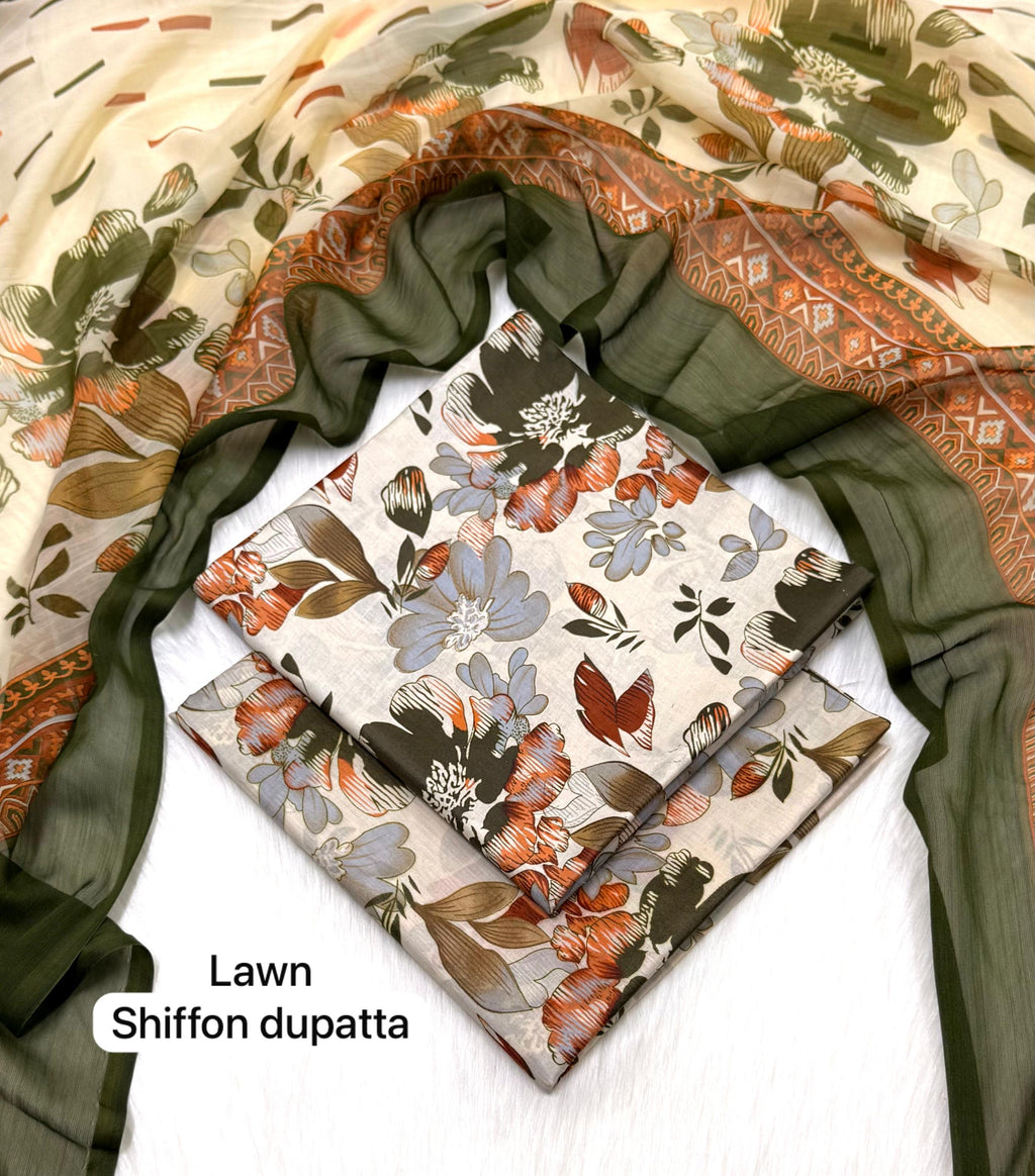 ZESH| Digital Printed Lawn 3pc | SL286