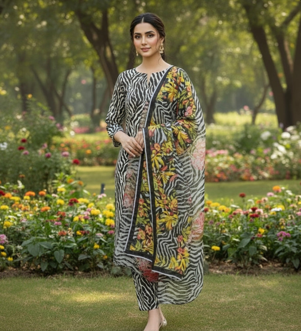 Swiss Lawn Printed 3pc