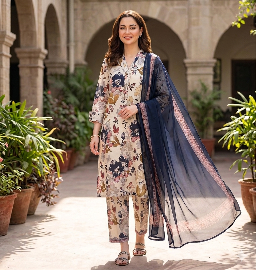 IZNIK | Digital Printed Lawn 3pc | SL339