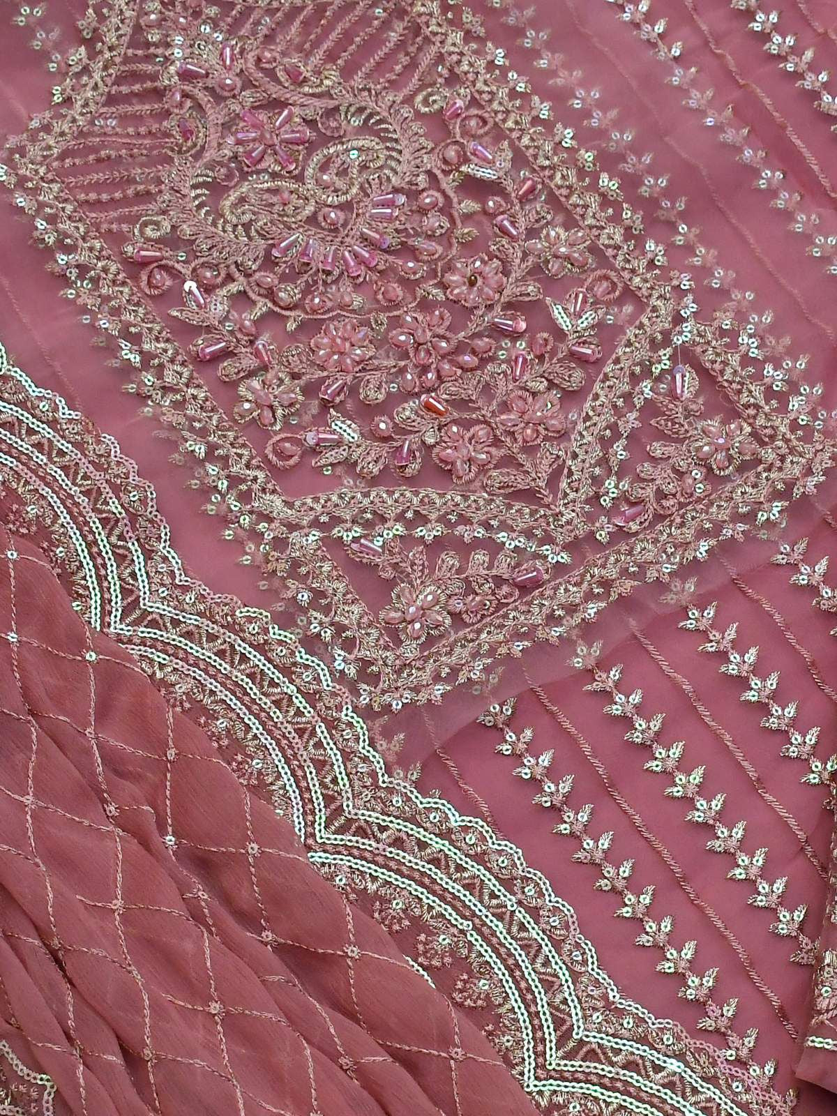 AKBAR ASLAM-LUXURY EMBROIDERED HANDEMBLISH - UNSTICHED FORMAL DRESS ORGANZA 3PC (SL-9883)