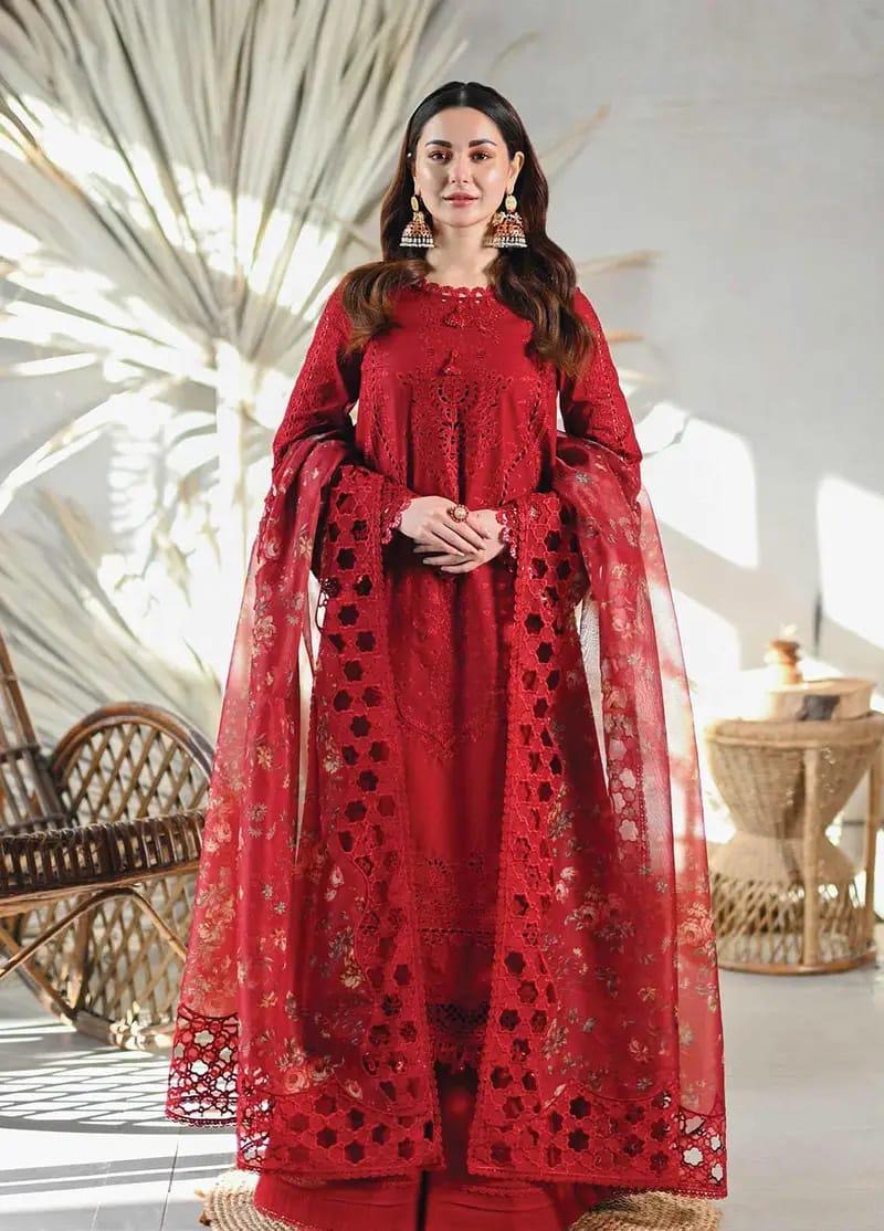 Qalamkar Luxury Lawn Embroidered 3pc |SL-4289
