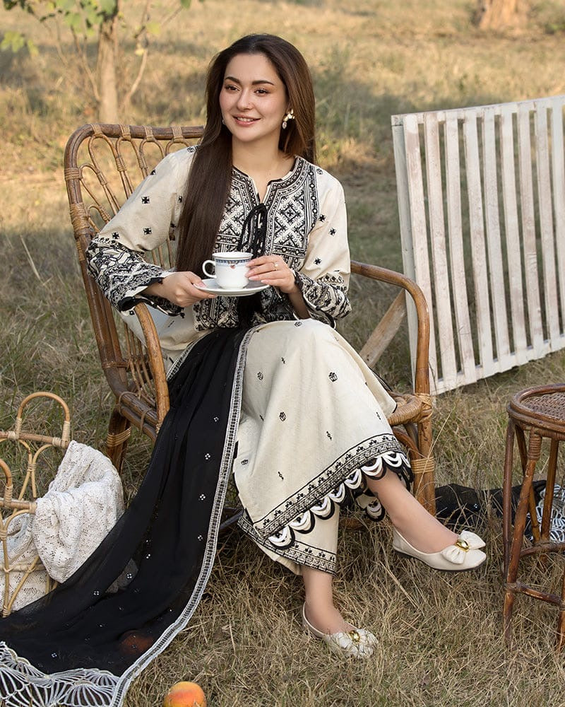 ALLY’s EMBROIDERED DHANAK UNSTICHED 3pc (SL-9272)