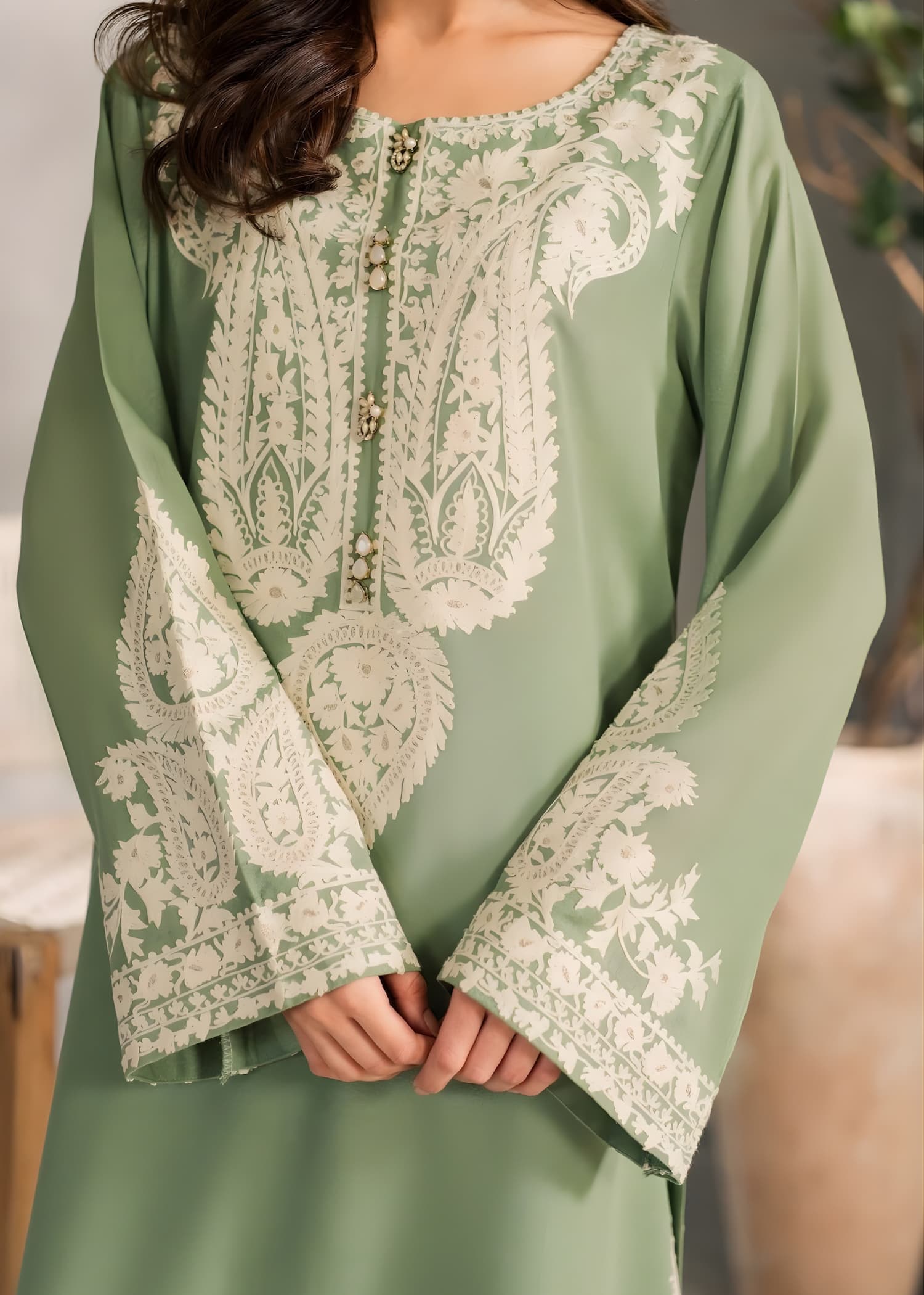 SAGE-Batik EMBROIDERED 3pc (SL-1220)