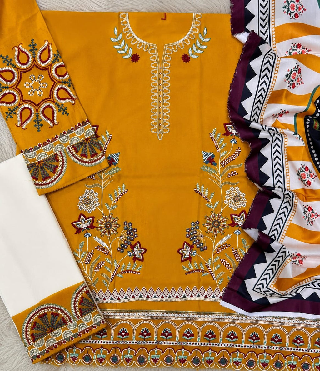 PEZWAN | LUXURY EMBROIDERED DHANAK UNSTITCHED 3pc | SL-618
