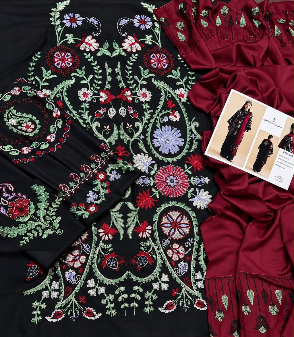 MIRHA | ZS | LUXURY EMBROIDERED DHANAK UNSTITCHED 3pc | SL-7369