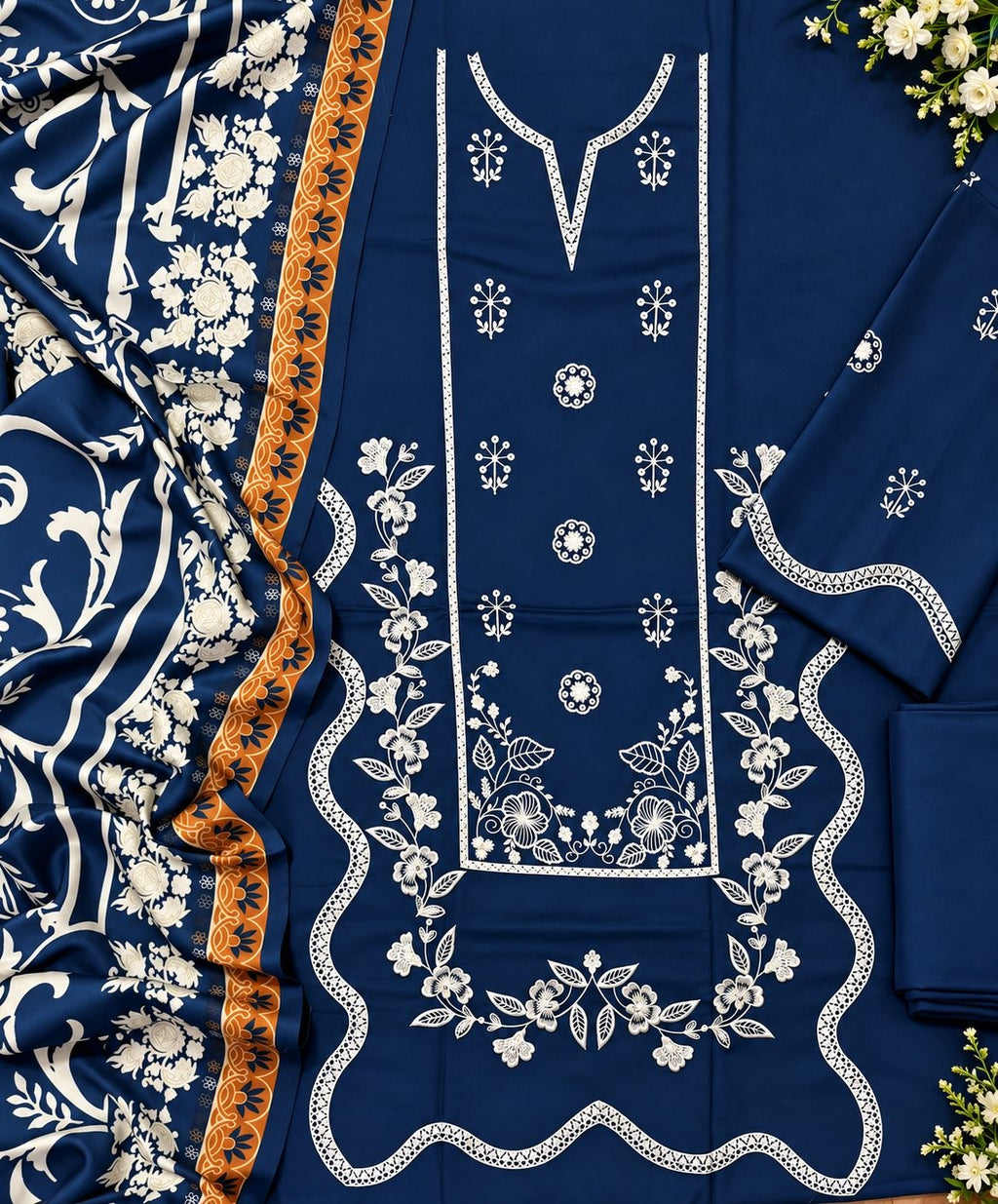BEECHTREE | LUXURY EMBROIDERED DHANAK UNSTICHED 3pc | SL1046