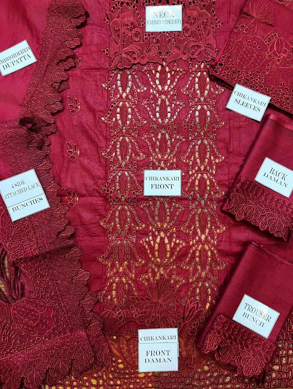 Rang.Rasiya- Heavy Chikan Kari Embroidered Lawn Unstiched 3pc (SL-531)