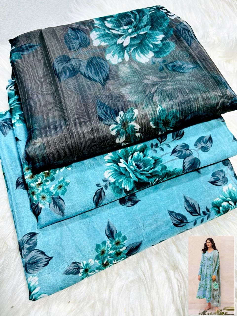 Iznik Printed Swiss Lawn 3pc