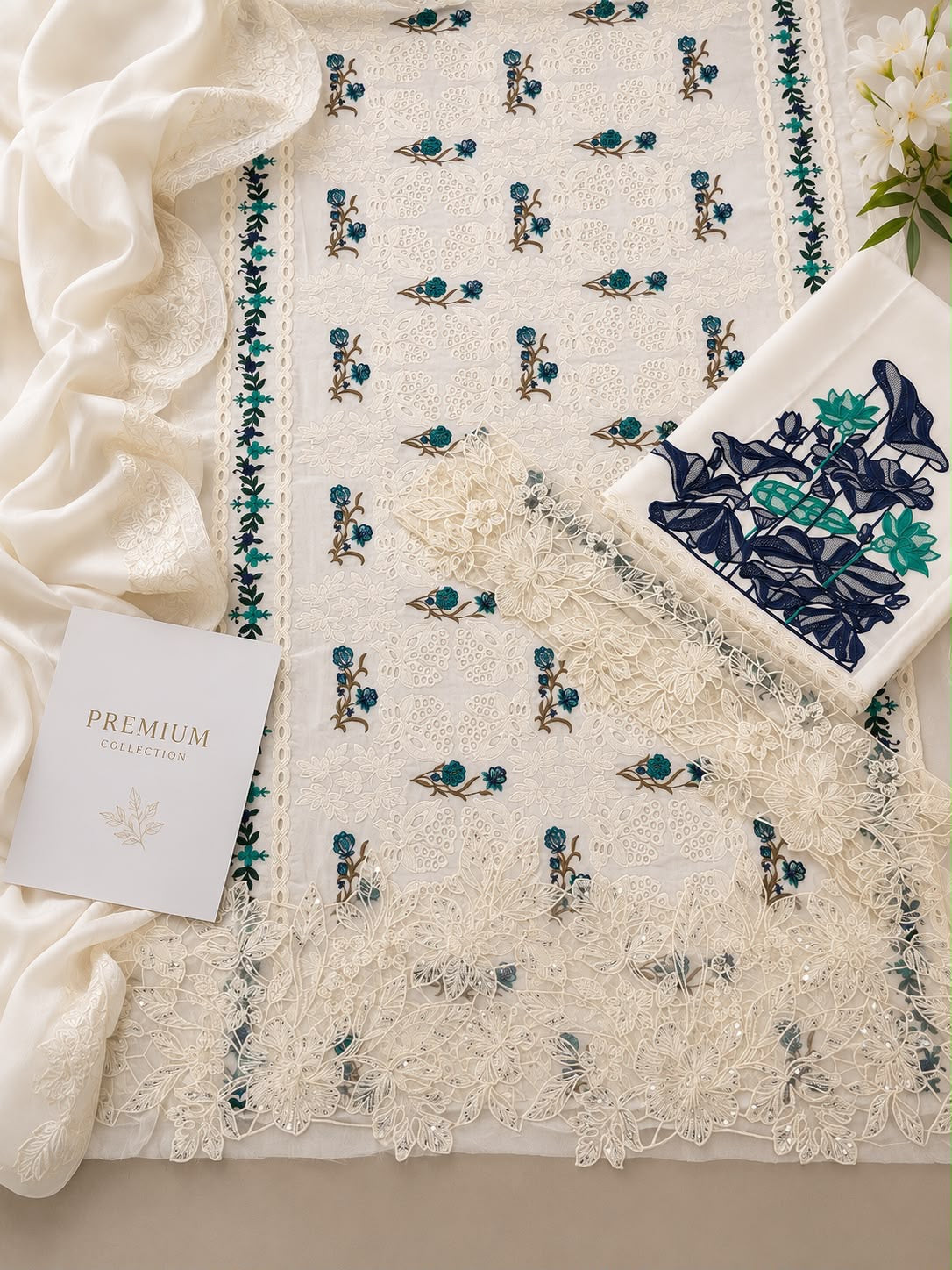 MARIA B | LUXURY | EMBROIDERED LASER WORK 3pc | SL-5450