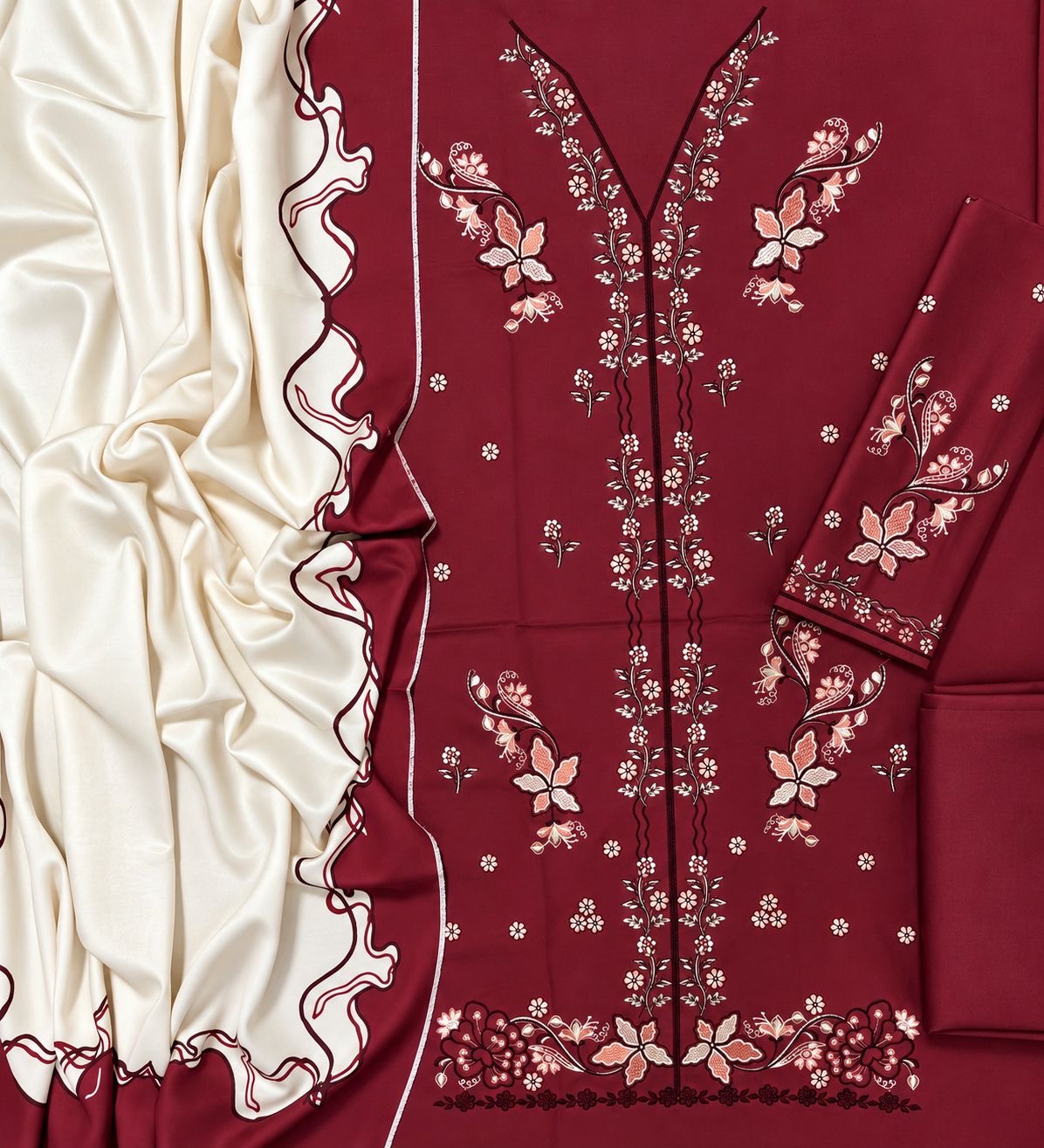 QALAMKAR | LUXURY EMBROIDERED DHANAK 3pc | SL-1041