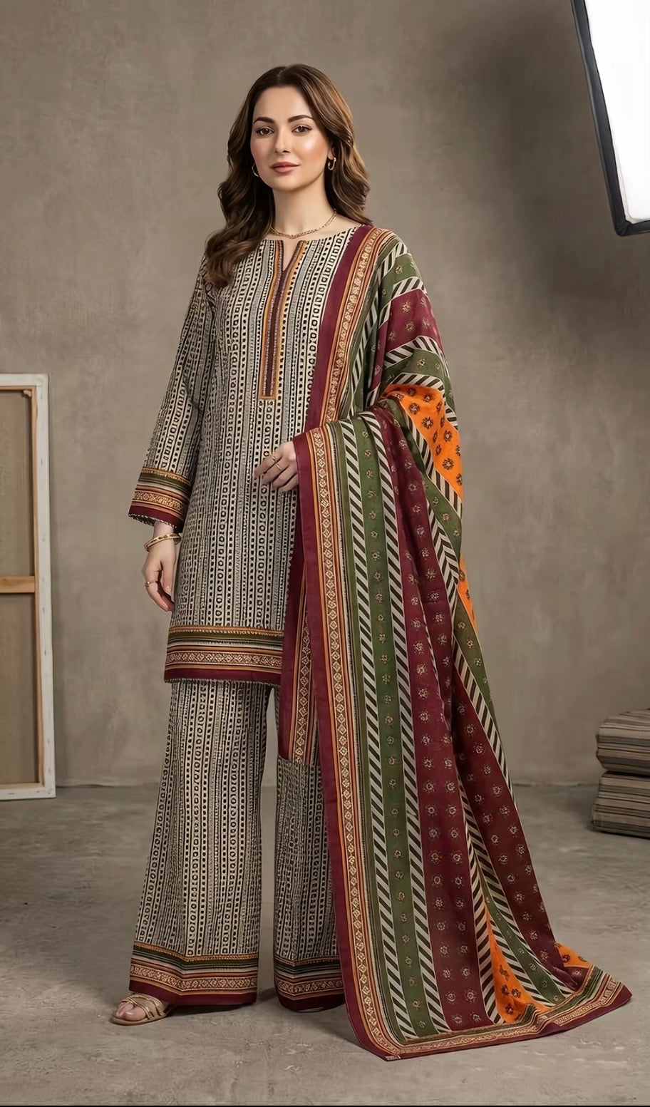 BIN SAEED | Printed Lawn 3pc | SL-355