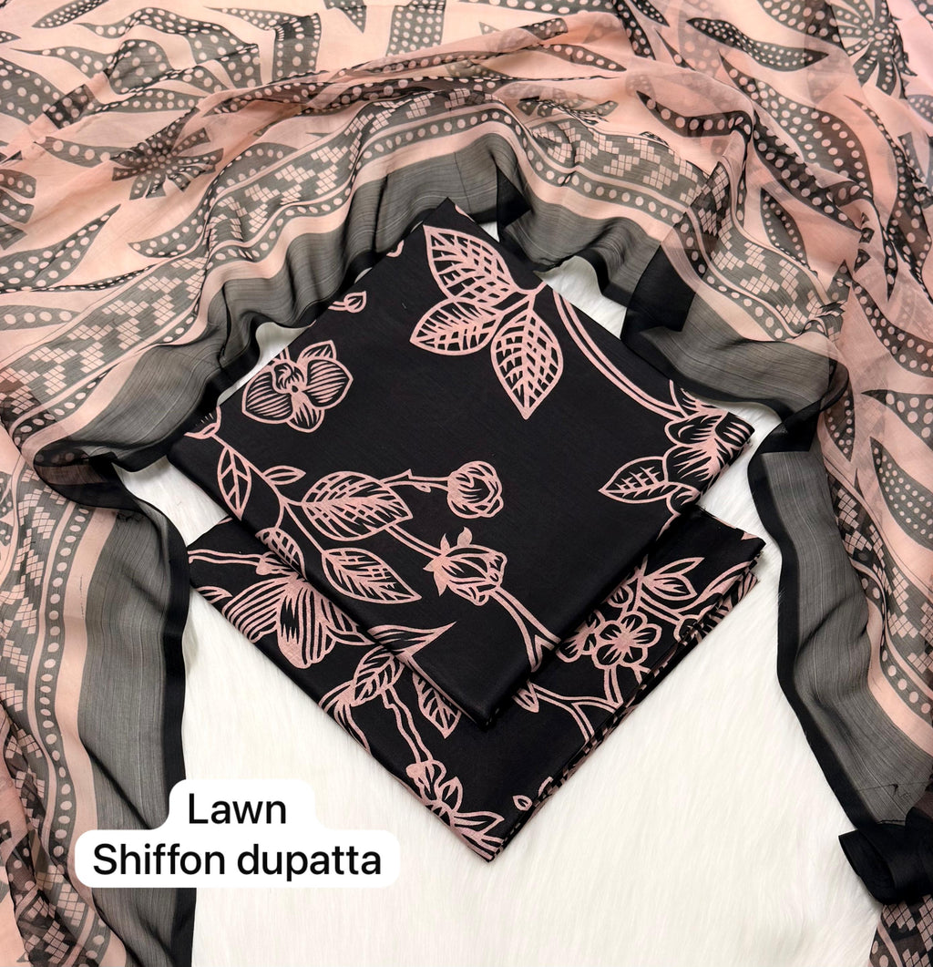 Zarysh | Digital Printed Lawn 3pc | SL-1755