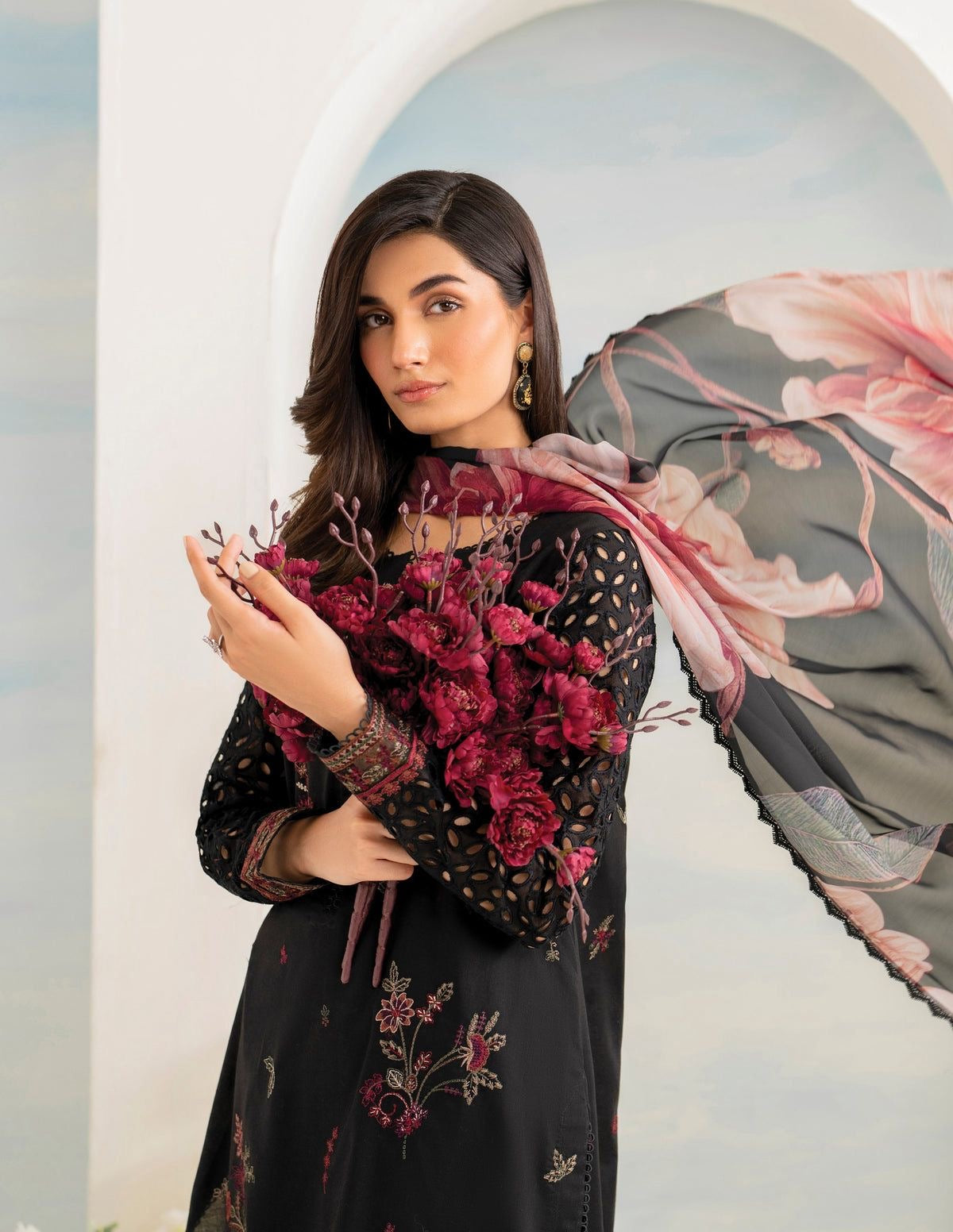 LIMELIGHT-HEAVY EMBROIDERED DHANAK 3pc
