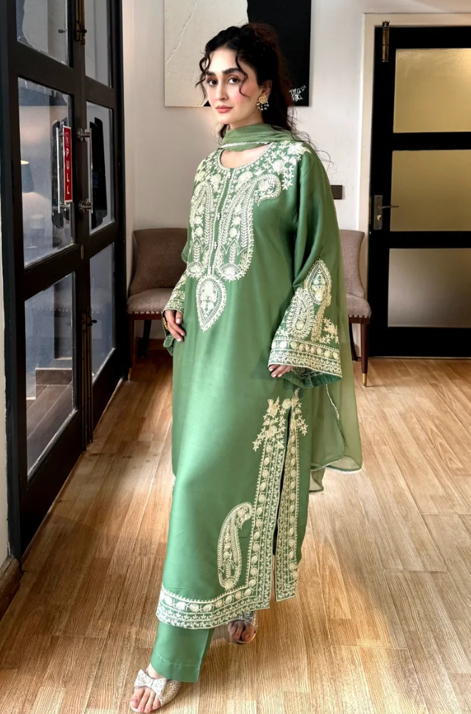 SAGE-Batik EMBROIDERED 3pc (SL-1220)