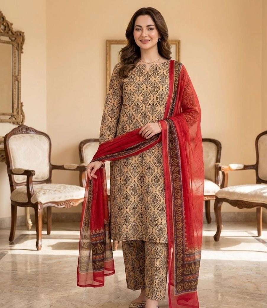 IZNIK | Digital Printed Lawn 3pc | SL-8489