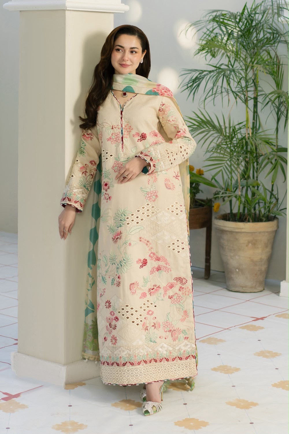 JIA | MARYAM & MARYA | DHANAK EMBROIDERED 3pc | SL-450