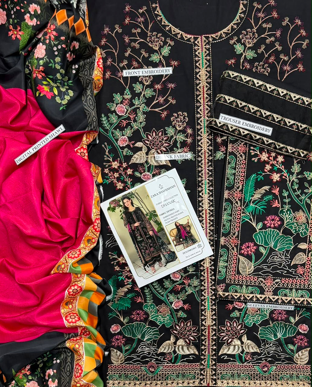 MARYAM&MARIA | LUXURY EMBROIDERED DHANAK 3pc | SL-933