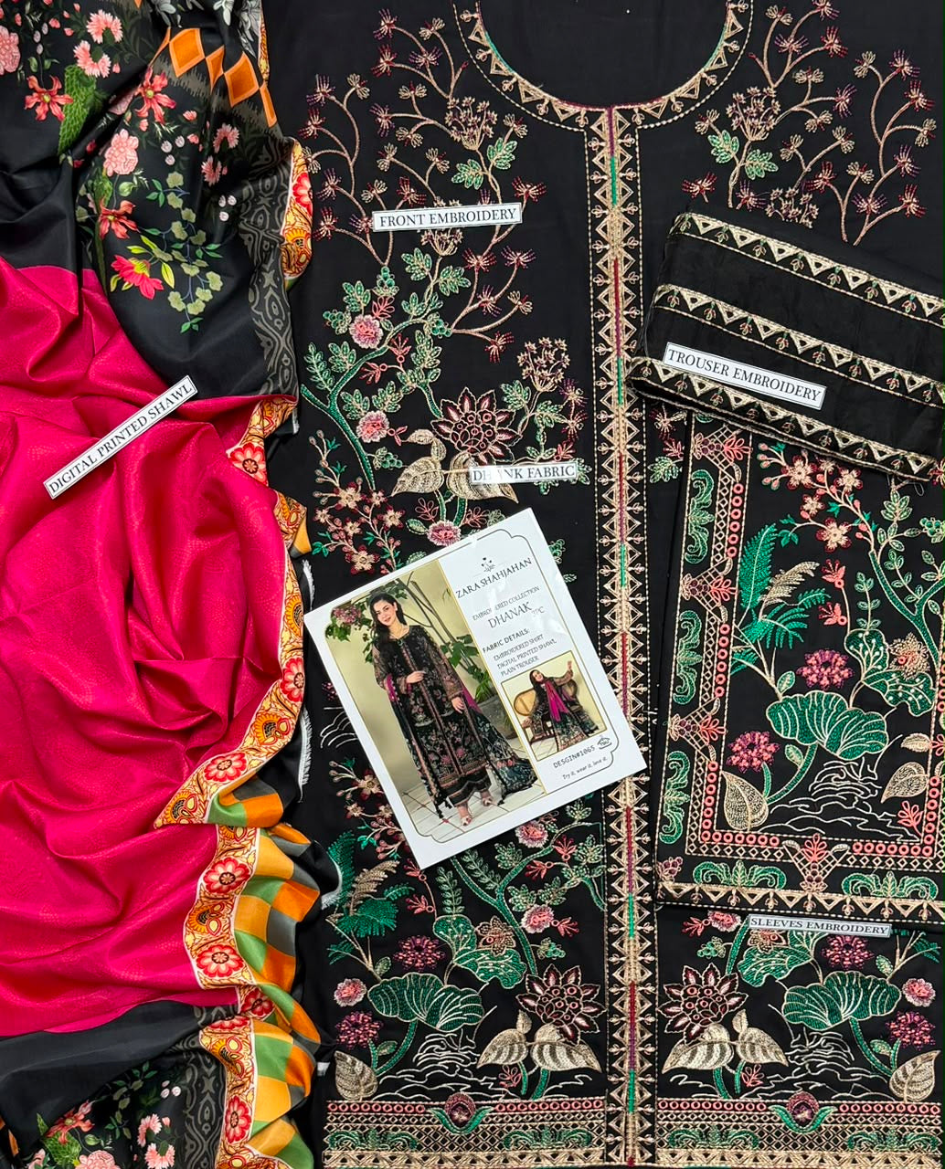MARYAM&MARIA | LUXURY EMBROIDERED DHANAK 3pc | SL-933